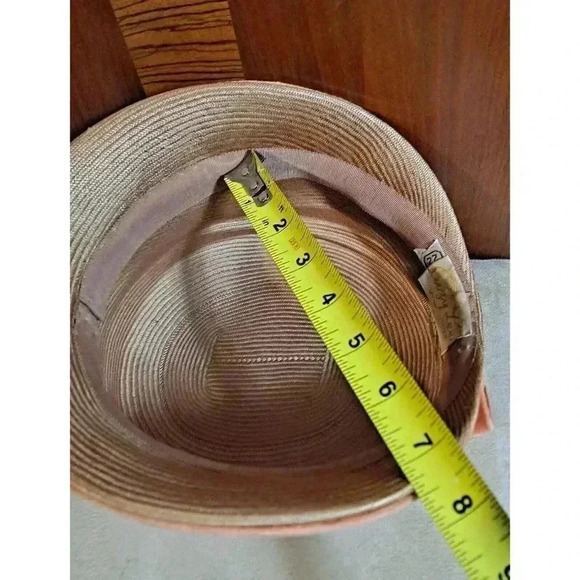 Suzy Lee Women's California Vintage Beige Hat w/Orange Velvet 1960's - Picture 9 of 9